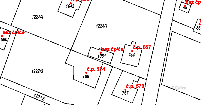 Králíky 45497311 na parcele st. 1081 v KÚ Králíky, Katastrální mapa