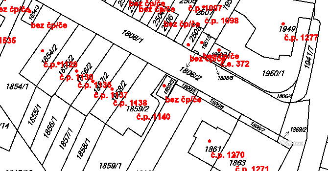Brno 45558311 na parcele st. 1859/3 v KÚ Husovice, Katastrální mapa
