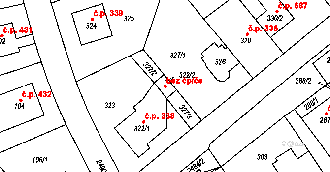 Praha 45668311 na parcele st. 322/2 v KÚ Hloubětín, Katastrální mapa