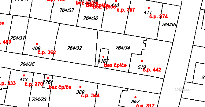 Blovice 46226311 na parcele st. 1167 v KÚ Blovice, Katastrální mapa