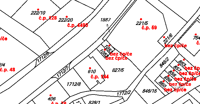 Jablonec nad Nisou 47948311 na parcele st. 1052 v KÚ Jablonecké Paseky, Katastrální mapa