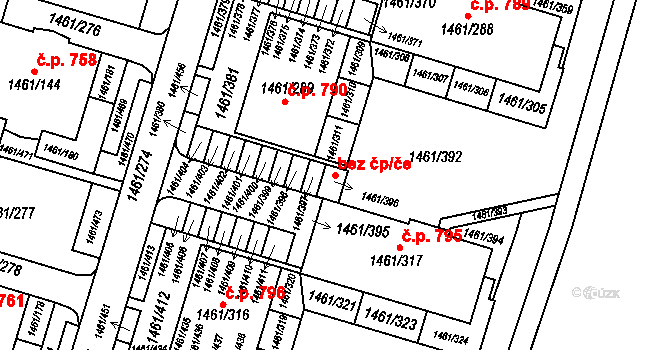 Brno 48735311 na parcele st. 1461/396 v KÚ Žebětín, Katastrální mapa