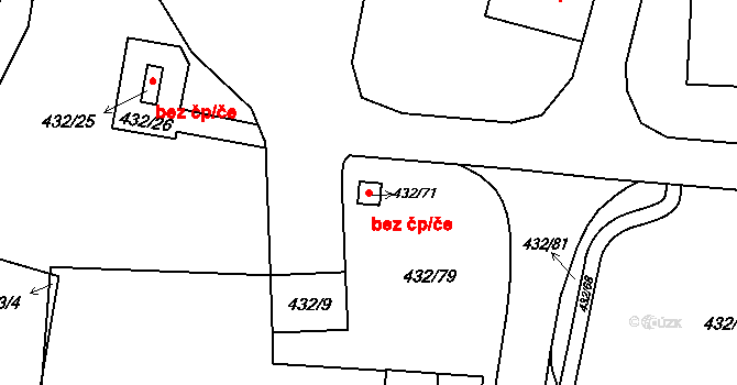 Brumov-Bylnice 49030311 na parcele st. 432/71 v KÚ Brumov, Katastrální mapa