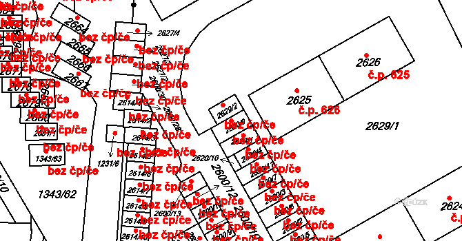 Třinec 49258311 na parcele st. 2620/9 v KÚ Lyžbice, Katastrální mapa