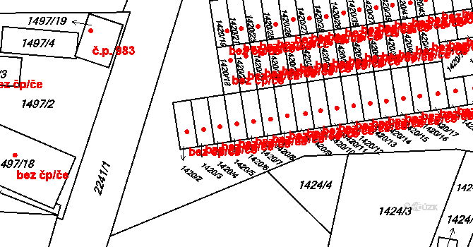 Jilemnice 49345311 na parcele st. 1420/5 v KÚ Jilemnice, Katastrální mapa