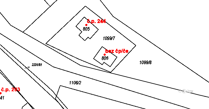 Rajnochovice 50432311 na parcele st. 806 v KÚ Rajnochovice, Katastrální mapa