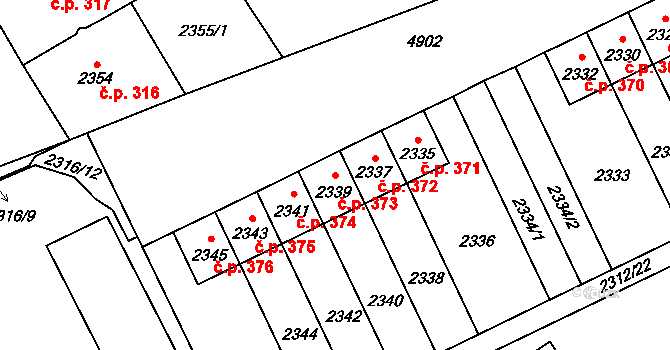 Pražské Předměstí 373, Vysoké Mýto na parcele st. 2339 v KÚ Vysoké Mýto, Katastrální mapa