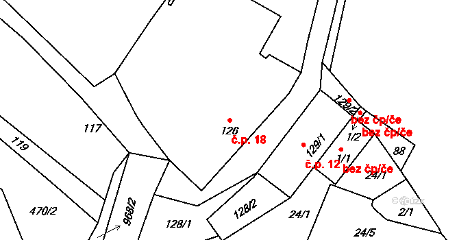 Beroun-Hostim 18, Beroun na parcele st. 126 v KÚ Hostim u Berouna, Katastrální mapa