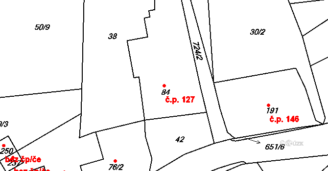 Bezděkov nad Metují 127 na parcele st. 84 v KÚ Bezděkov nad Metují, Katastrální mapa