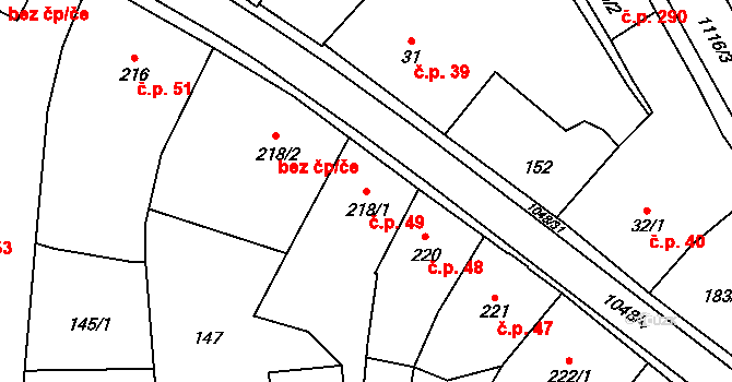 Police nad Metují 49 na parcele st. 218/1 v KÚ Police nad Metují, Katastrální mapa