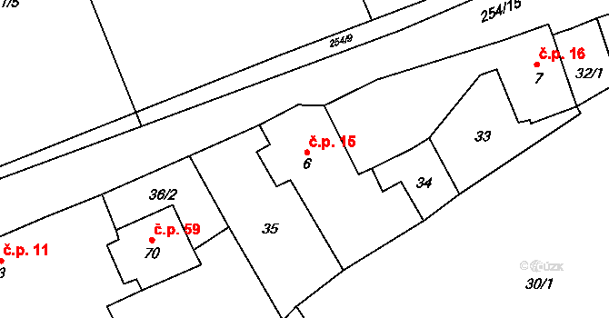 Nebílovský Borek 15, Štěnovický Borek na parcele st. 6 v KÚ Nebílovský Borek, Katastrální mapa