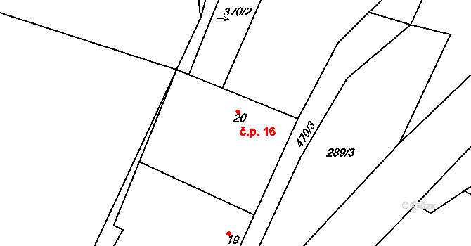 Bohumilice 16, Kožlí na parcele st. 20 v KÚ Bohumilice u Kožlí, Katastrální mapa