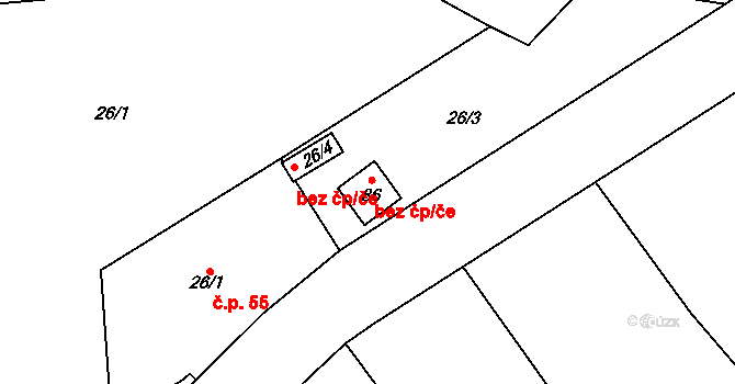 Křinec 96051311 na parcele st. 86 v KÚ Bošín, Katastrální mapa