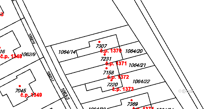Kroměříž 1371 na parcele st. 7231 v KÚ Kroměříž, Katastrální mapa