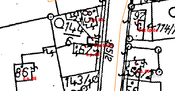 Předhradí 68, Pňov-Předhradí na parcele st. 67 v KÚ Předhradí, Katastrální mapa