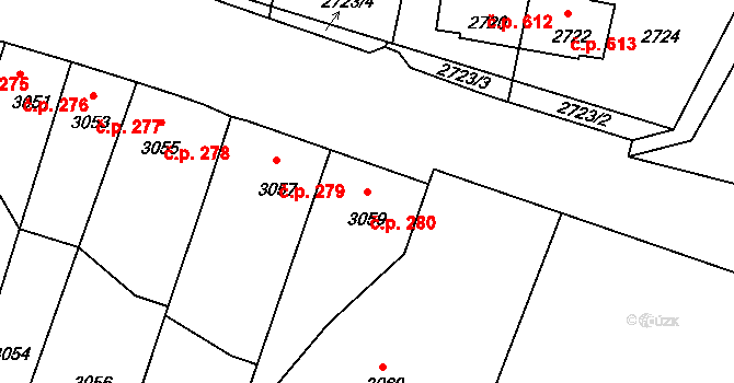 Mimoň I 280, Mimoň na parcele st. 3059 v KÚ Mimoň, Katastrální mapa