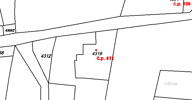 Smržovka 411 na parcele st. 4319 v KÚ Smržovka, Katastrální mapa