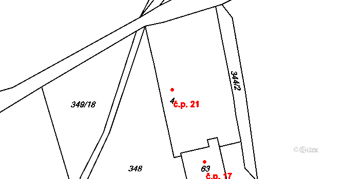 Lipnice 21, Český Rudolec na parcele st. 4 v KÚ Lipnice u Markvarce, Katastrální mapa