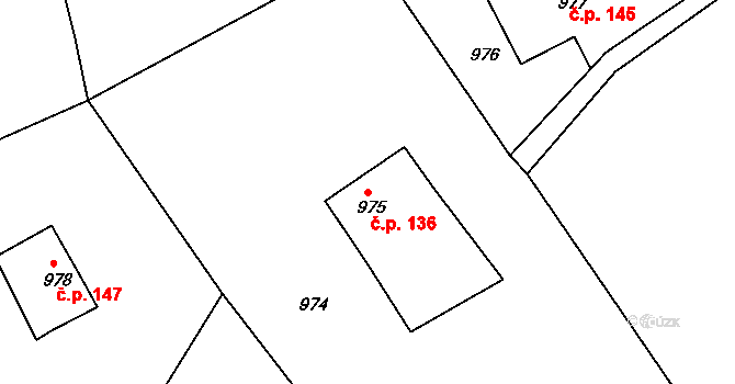 Liberec XIV-Ruprechtice 136, Liberec na parcele st. 975 v KÚ Ruprechtice, Katastrální mapa