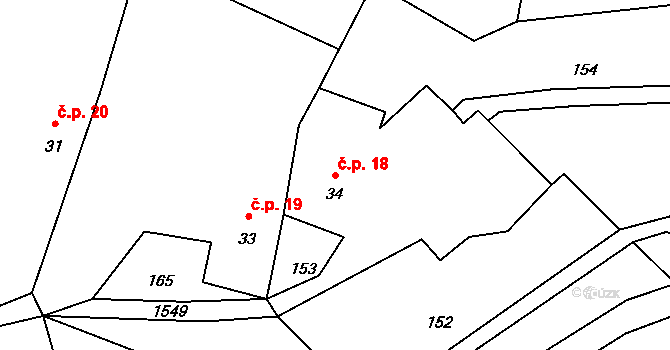 Lukov 18, Úštěk na parcele st. 34 v KÚ Lukov u Úštěku, Katastrální mapa