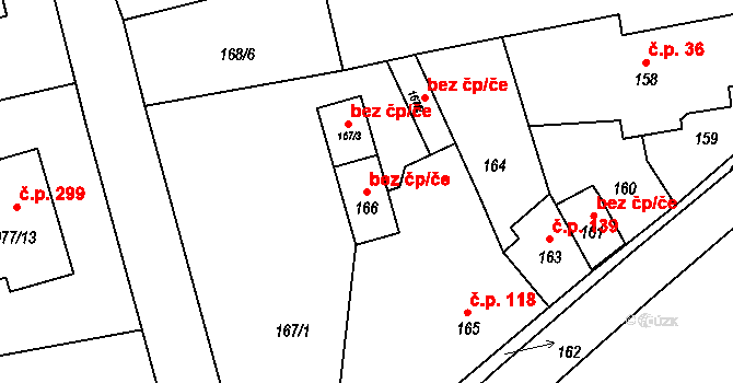 Neveklov 39373312 na parcele st. 166 v KÚ Neveklov, Katastrální mapa