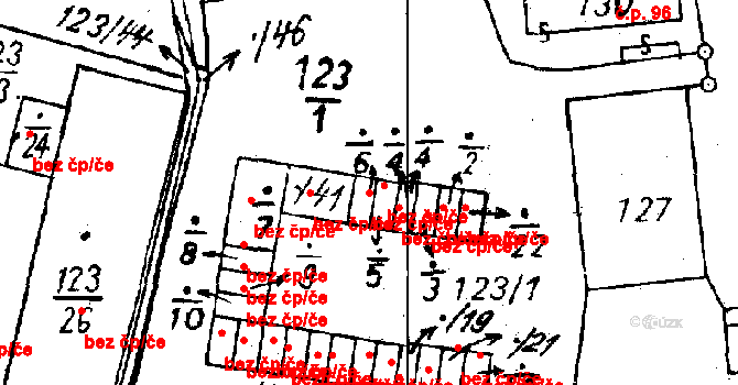 Heřmanova Huť 39639312 na parcele st. 123/6 v KÚ Vlkýš, Katastrální mapa