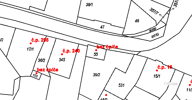 Chotoviny 40900312 na parcele st. 55 v KÚ Chotoviny, Katastrální mapa