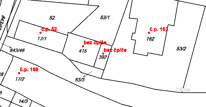 Háj u Duchcova 42097312 na parcele st. 392 v KÚ Háj u Duchcova, Katastrální mapa