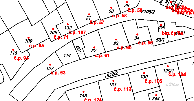 Moravské Prusy 107, Prusy-Boškůvky na parcele st. 132 v KÚ Moravské Prusy, Katastrální mapa