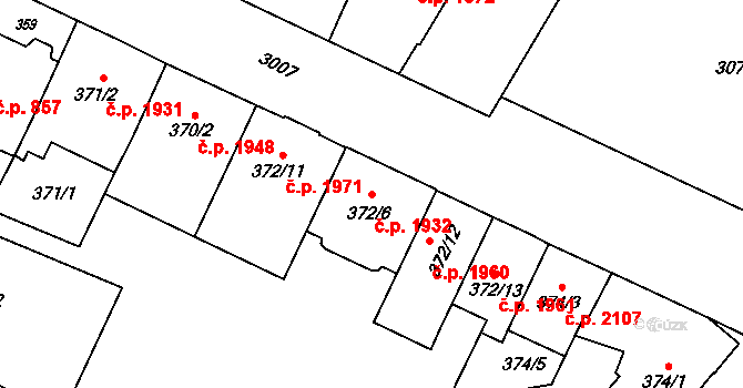 Předměstí 1932, Opava na parcele st. 372/6 v KÚ Opava-Předměstí, Katastrální mapa