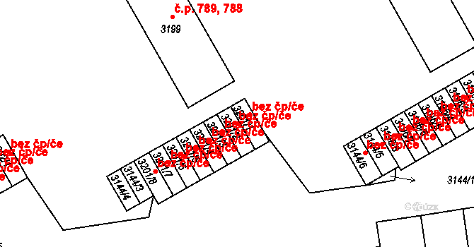 Třinec 48393312 na parcele st. 3201/2 v KÚ Lyžbice, Katastrální mapa