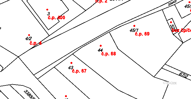 Drnovice 68 na parcele st. 44 v KÚ Drnovice, Katastrální mapa