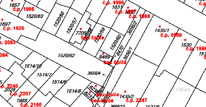 Kroměříž 89779312 na parcele st. 8469 v KÚ Kroměříž, Katastrální mapa