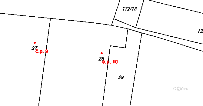 Kamilov 10, Sloveč na parcele st. 26 v KÚ Kamilov, Katastrální mapa