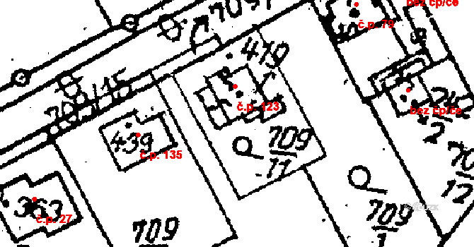 Všejany 123 na parcele st. 419 v KÚ Všejany, Katastrální mapa