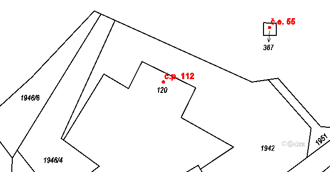 Heřmanice v Podještědí 112, Jablonné v Podještědí na parcele st. 120 v KÚ Heřmanice v Podještědí, Katastrální mapa