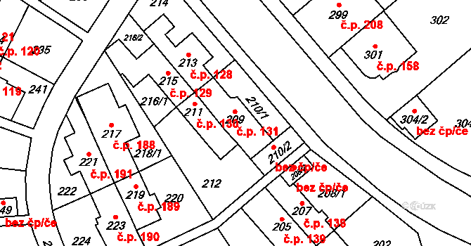 Medlánky 131, Brno na parcele st. 209 v KÚ Medlánky, Katastrální mapa