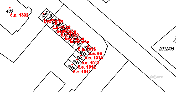 Strážnice 1015 na parcele st. 492 v KÚ Strážnice na Moravě, Katastrální mapa