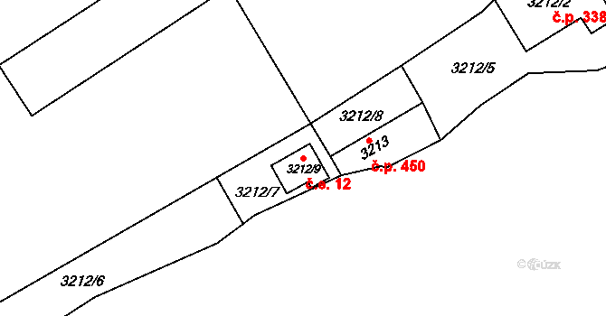 Kravaře 12 na parcele st. 3212/9 v KÚ Kravaře ve Slezsku, Katastrální mapa