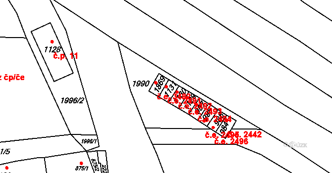 Malenovice 2491, Zlín na parcele st. 1131 v KÚ Malenovice u Zlína, Katastrální mapa