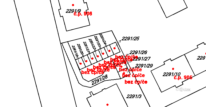 Opava 43807313 na parcele st. 2291/23 v KÚ Opava-Předměstí, Katastrální mapa