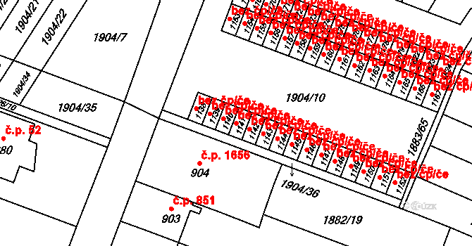 Opava 43813313 na parcele st. 1141 v KÚ Kateřinky u Opavy, Katastrální mapa