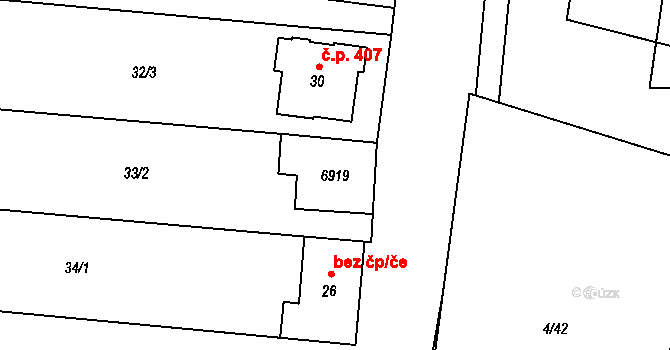 Brumovice 47082313 na parcele st. 6919 v KÚ Brumovice, Katastrální mapa