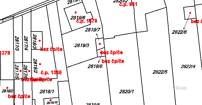 Holešov 47580313 na parcele st. 2819/8 v KÚ Holešov, Katastrální mapa