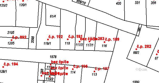 Sezemice 48349313 na parcele st. 117/2 v KÚ Sezemice nad Loučnou, Katastrální mapa