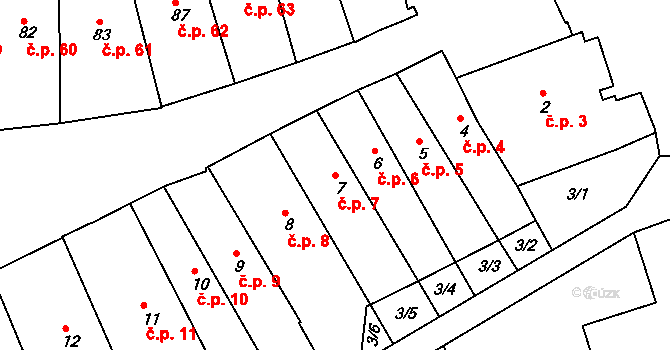 Jaroměř 7 na parcele st. 7 v KÚ Jaroměř, Katastrální mapa