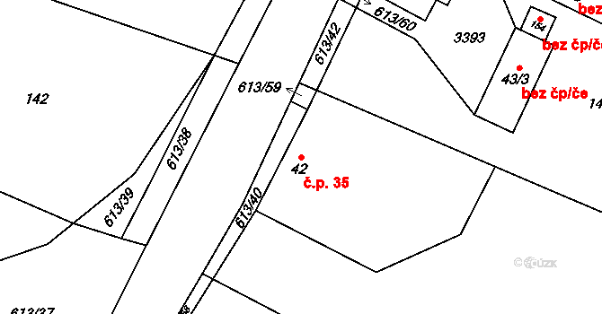 Filipová 35, Loučná nad Desnou na parcele st. 42 v KÚ Filipová, Katastrální mapa