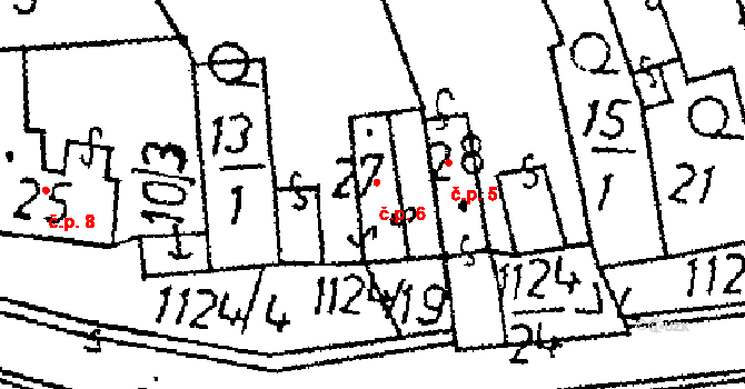 Žandov 6, Chlístovice na parcele st. 27 v KÚ Žandov, Katastrální mapa