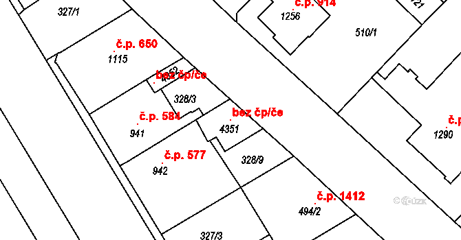 Čáslav 119360314 na parcele st. 4351 v KÚ Čáslav, Katastrální mapa