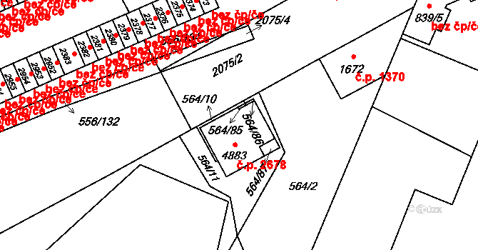 Šumperk 2678 na parcele st. 4883 v KÚ Šumperk, Katastrální mapa